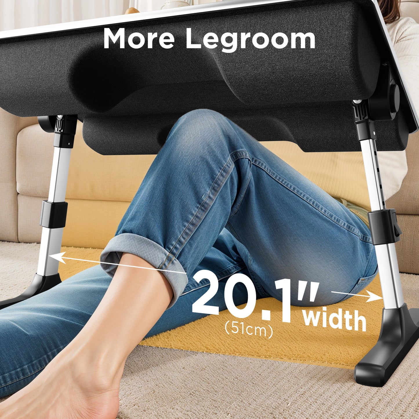 FoldWise 2-in-1 Bed Table & Lap Desk - Adjustable Heights & Angles