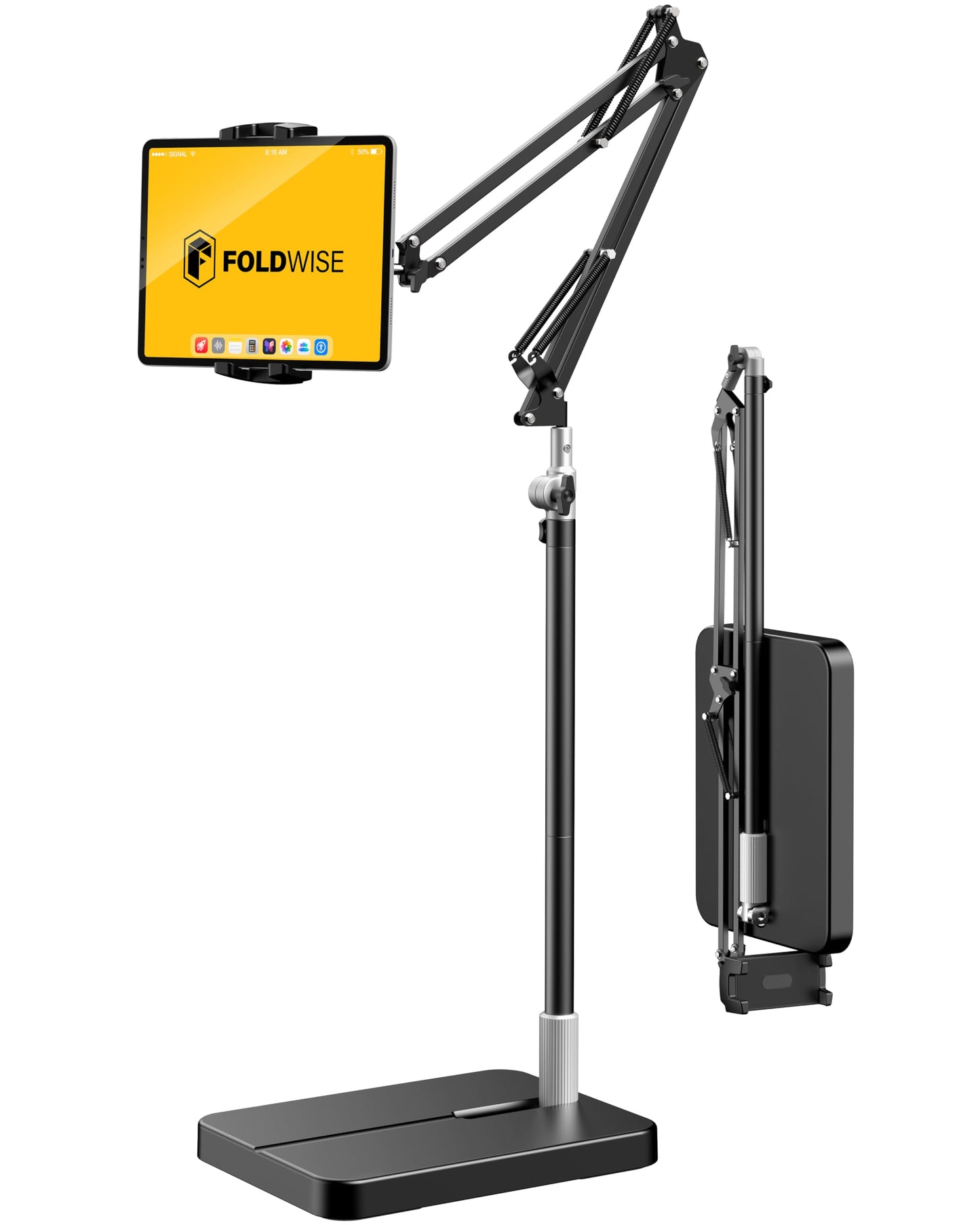 FoldWise iPad & Tablet Floor Stand - Height & Angle Adjustable