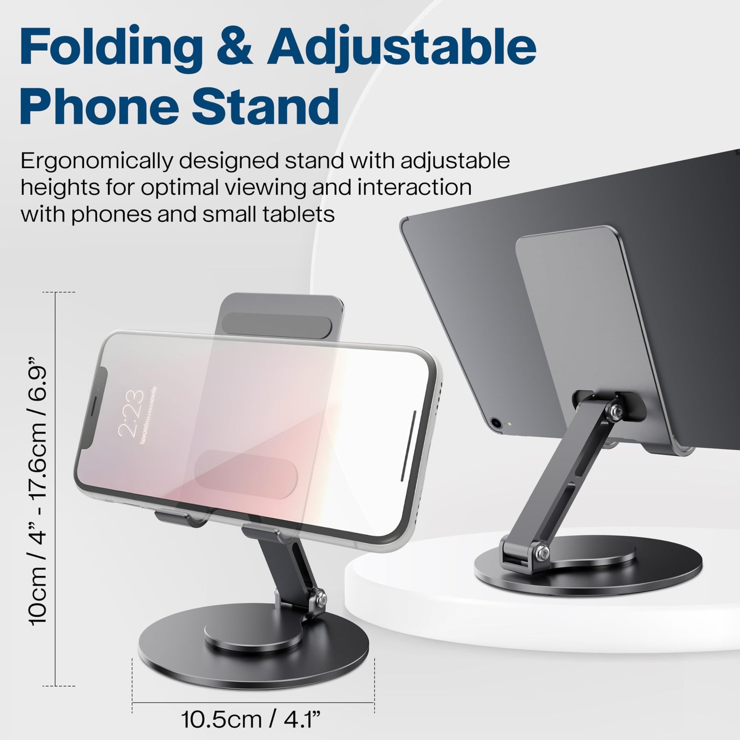 FoldWise Foldable Phone Stand - 100% Aluminium, Adjustable