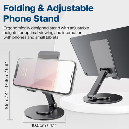 FoldWise Foldable Phone Stand - 100% Aluminium, Adjustable