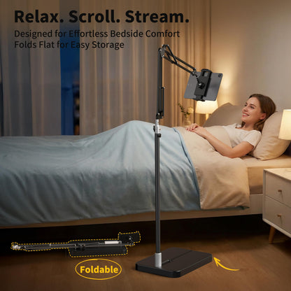 FoldWise iPad & Tablet Floor Stand - Height & Angle Adjustable