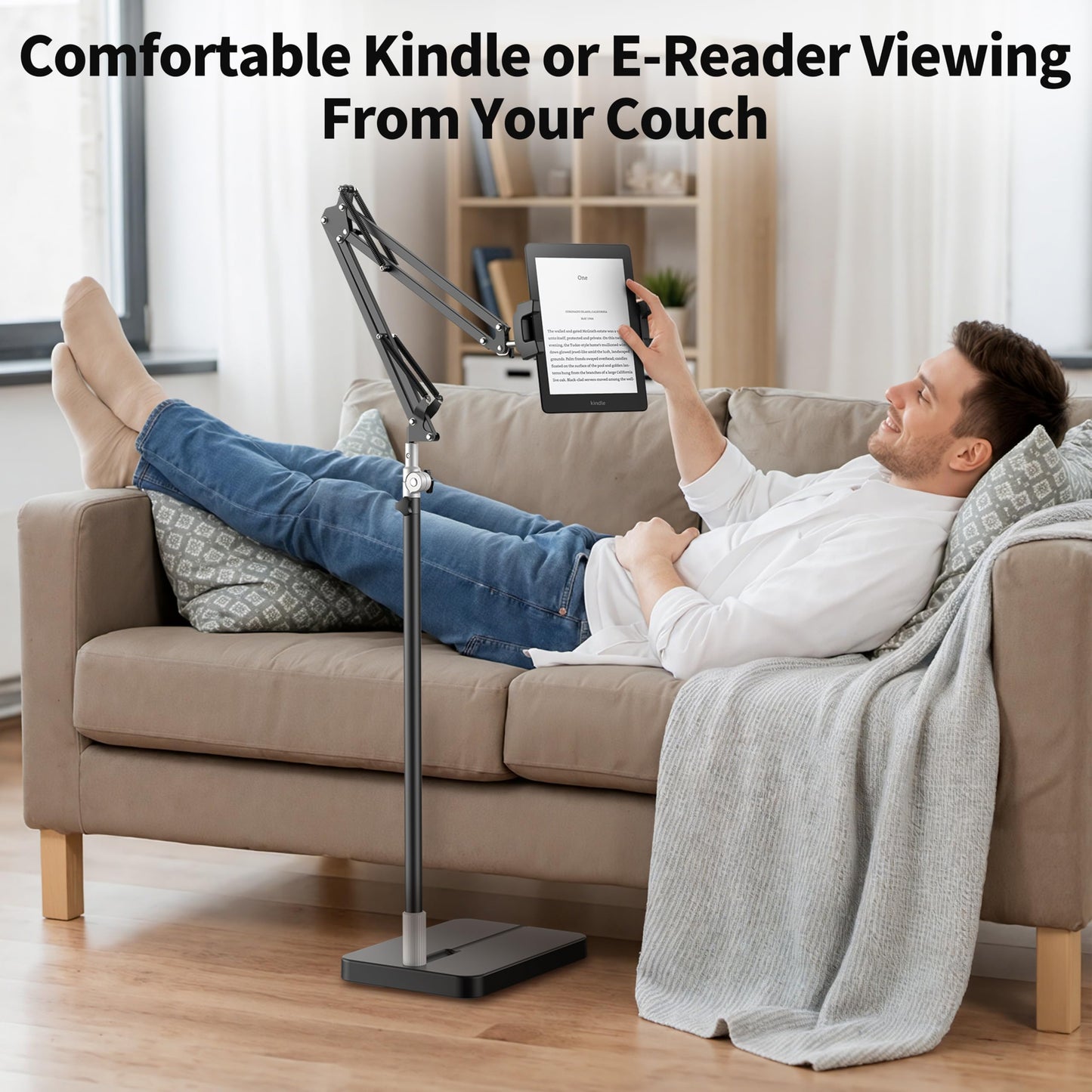 FoldWise iPad & Tablet Floor Stand - Height & Angle Adjustable