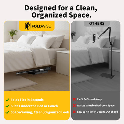 FoldWise iPad & Tablet Floor Stand - Height & Angle Adjustable