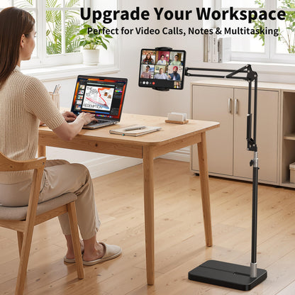 FoldWise iPad & Tablet Floor Stand - Height & Angle Adjustable