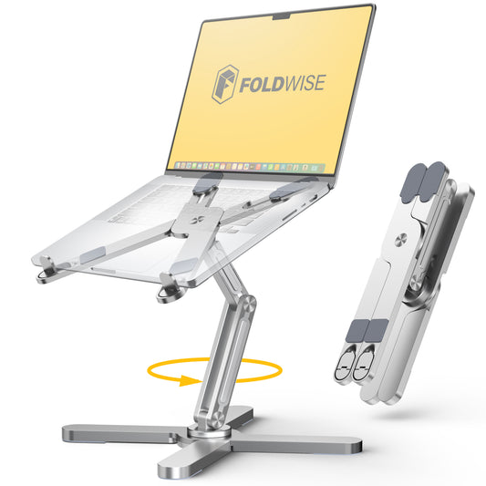 FoldWise X Aluminium Laptop Stand - Adjustable Heights & Angles