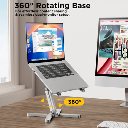 FoldWise X Aluminium Laptop Stand - Adjustable Heights & Angles
