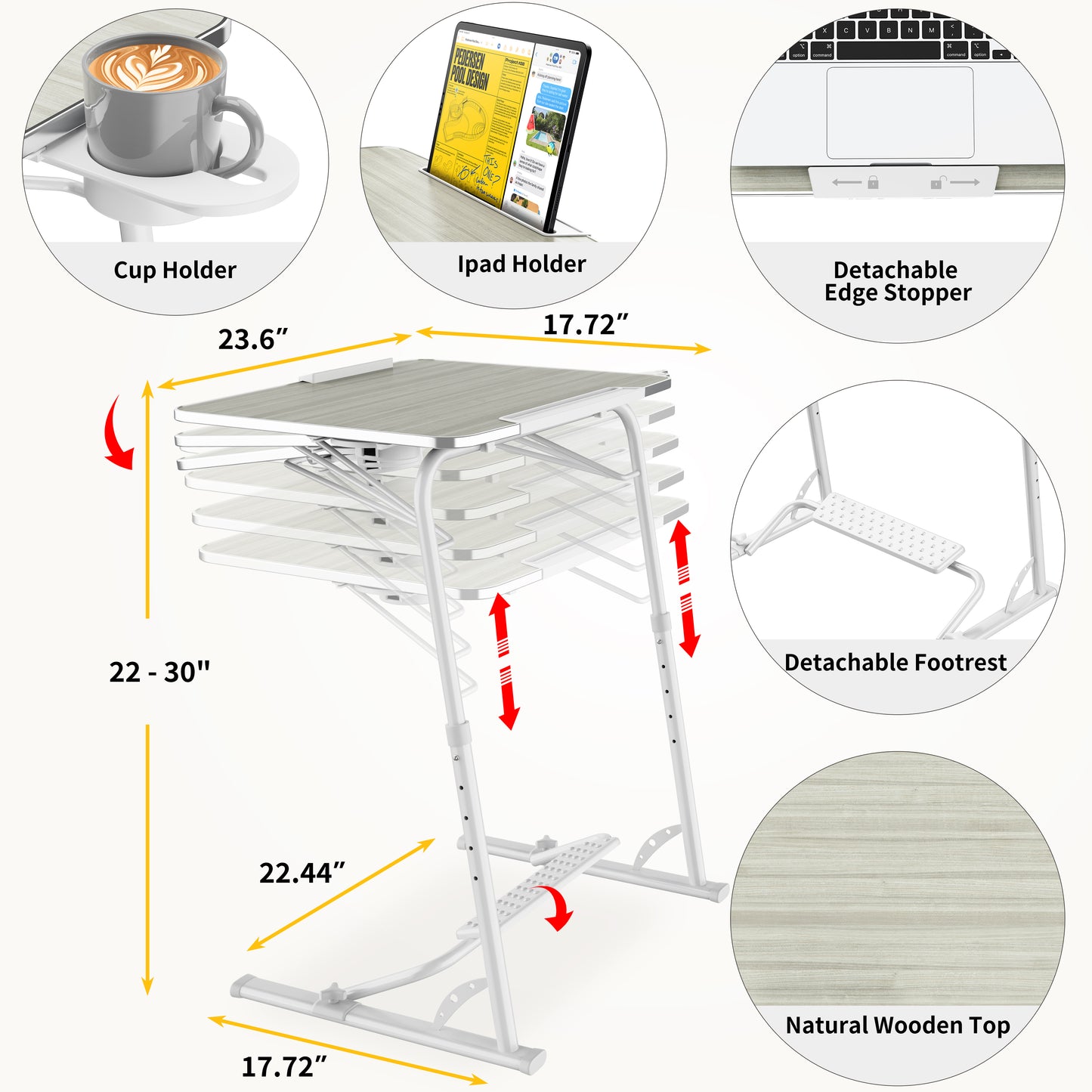 FoldWise Folding Laptop Table for Sofa & Bed – Adjustable Heights & Angles