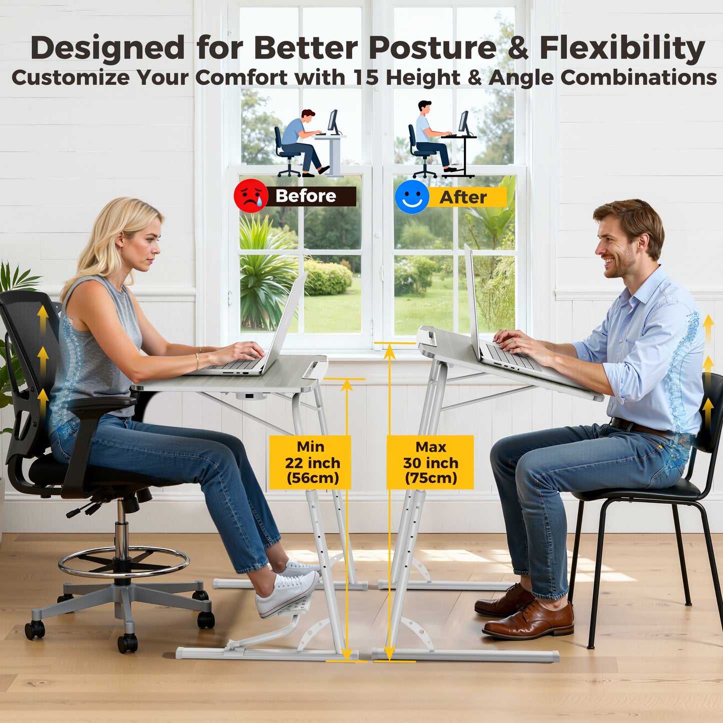 FoldWise Folding Laptop Table for Sofa & Bed – Adjustable Heights & Angles