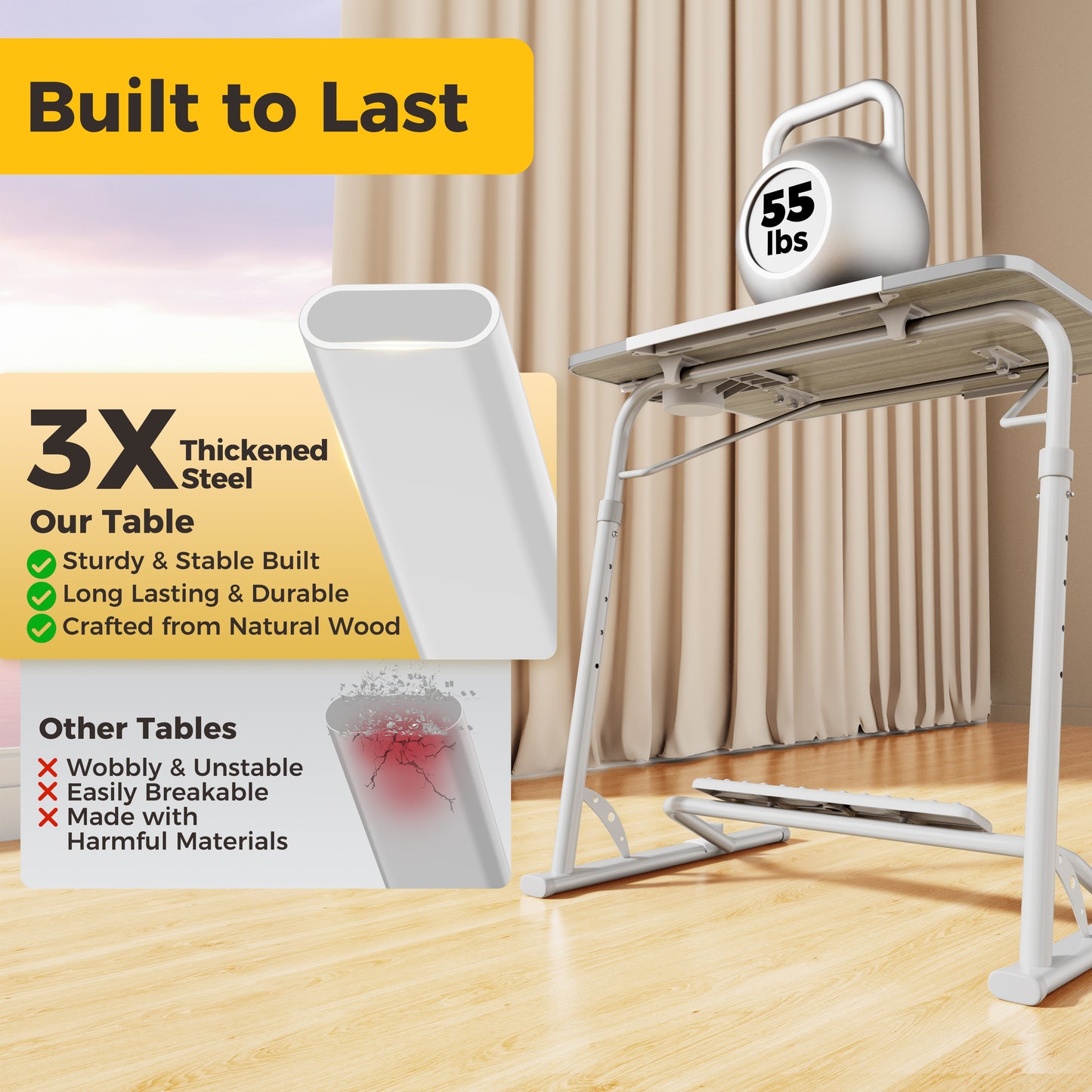 FoldWise Folding Laptop Table for Sofa & Bed – Adjustable Heights & Angles